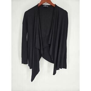 Zara Knit Black Waterfall Cardigan Women's S